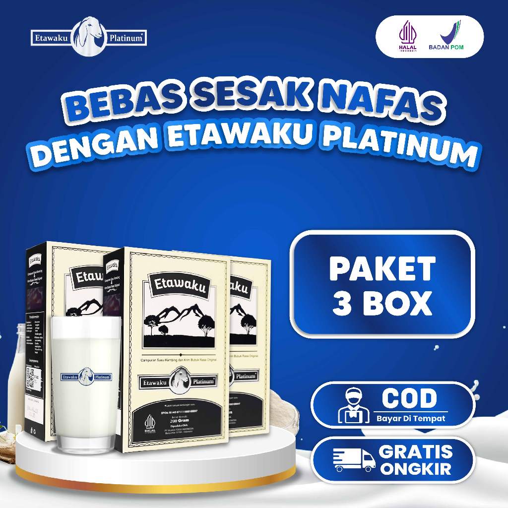 

Etawaku Susu Kambing Bubuk Murni Menjaga Kesehatan Penafasan dan Tulang Paket 3 Box
