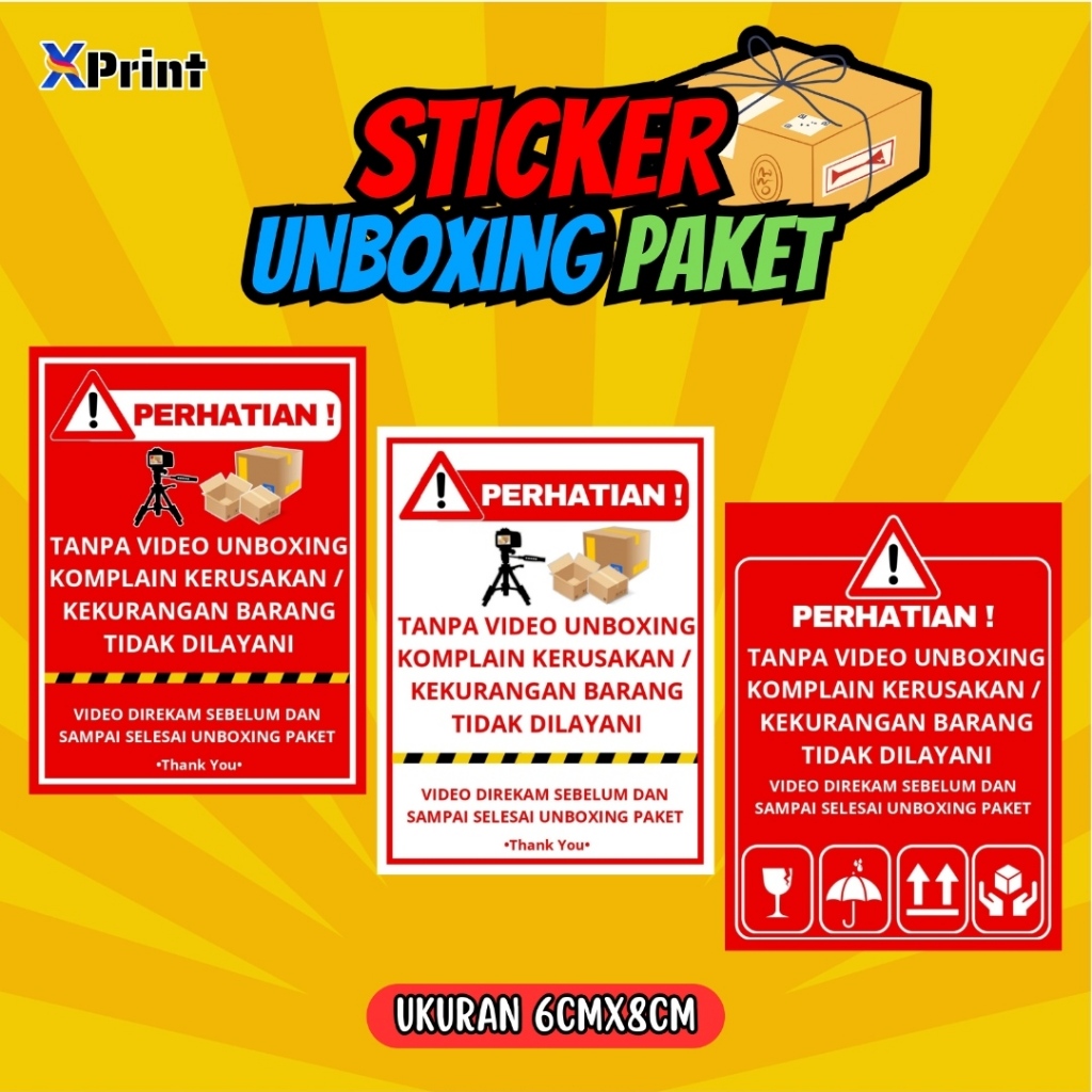 

[100 PCS] Sticker unboxing paket sticker video wajib unboxing paket stiker label