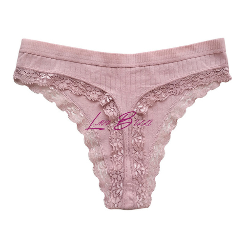 LAVIBELLE - Daleman Wanita Celana Dalam Sexy G String Thong Katun Model Renda - PDW25