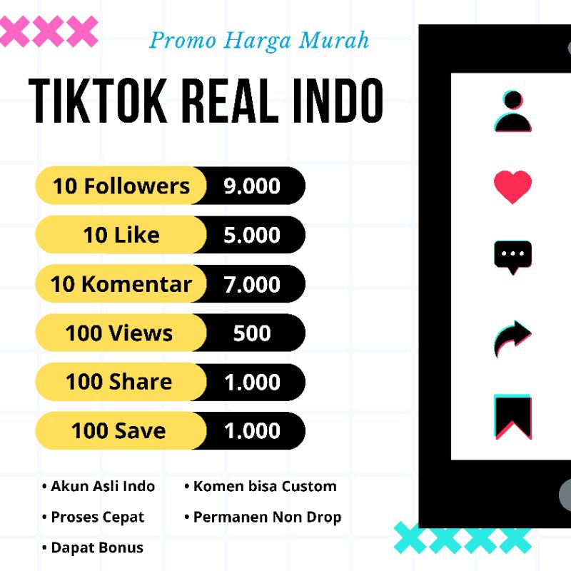 Followers Like Komen TikTok Real Indonesia Permanen Bergaransi