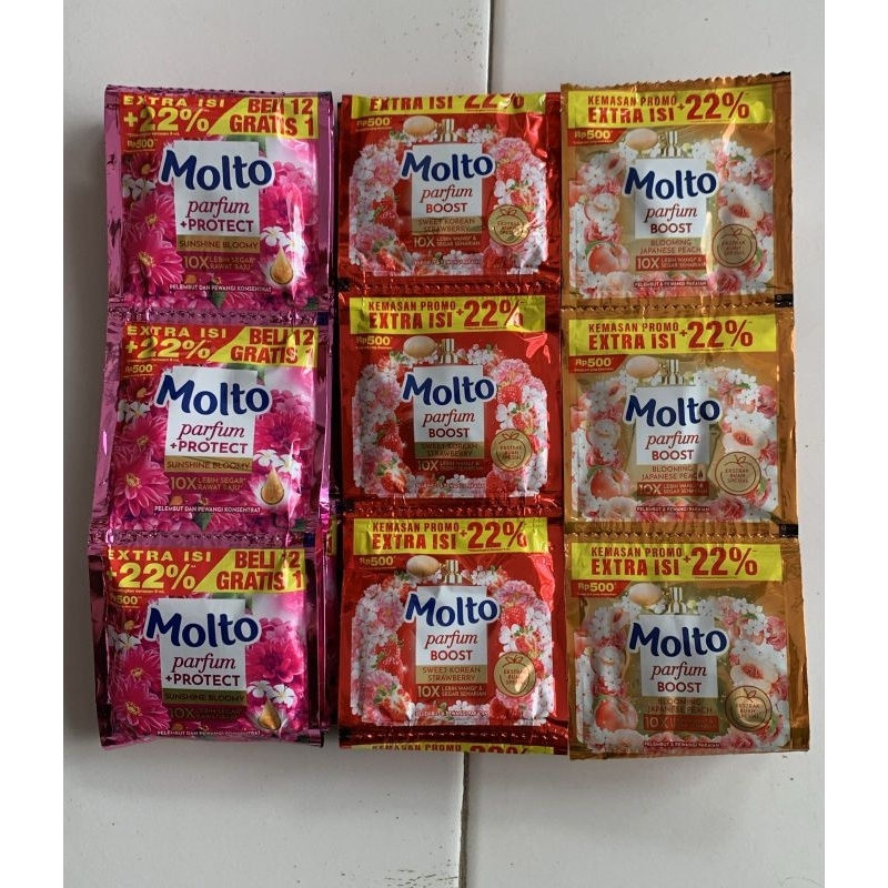 MOLTO PEWANGI PAKAIAN SEKALI BILAS SACHET ISI 12 SACHET