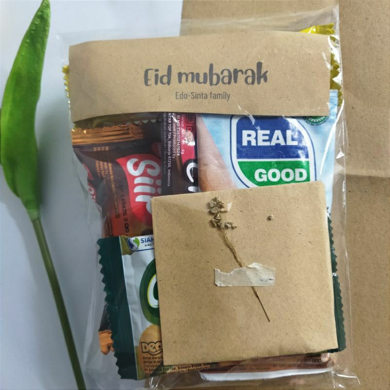 

(isi 5 pcs) Snack lebaran/snack ulang tahun/gift snack/free amplop rustic kosong/free custom tulisan