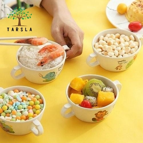 Tarsla Mangkok Bayi D1809 Double Ear Bowl / Mangkok Kuping Karakter Lucu - Karakter Random