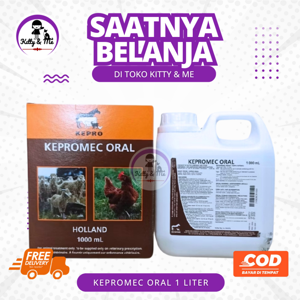 KEPROMEC ORAL 1 LITER ORIGINAL - Obat Cacing Kutu Kudis Scabies Ampuh untuk Hewan Ternak