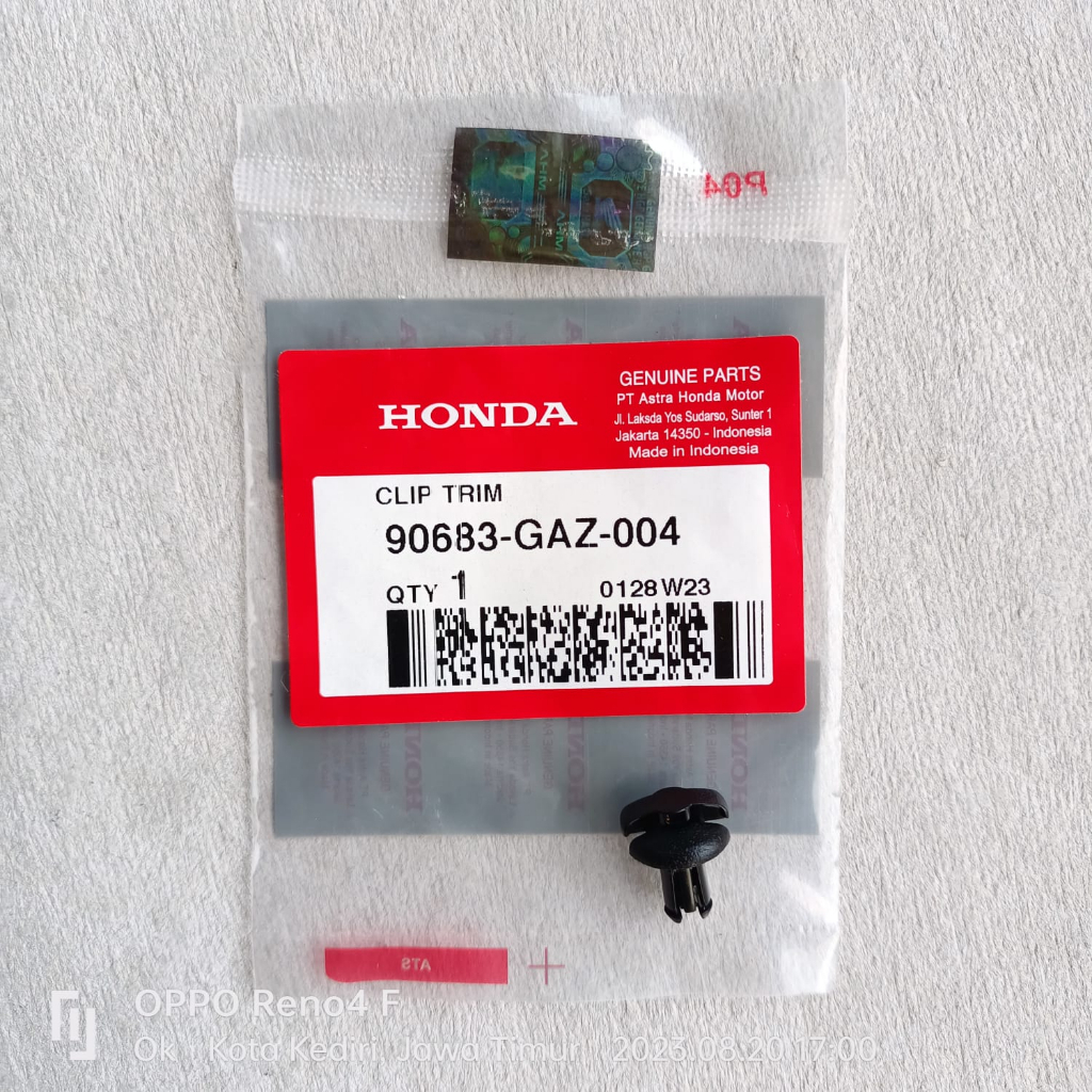 Clip Trim - Klip-Rivet Baut Plastik Front-Inner Cover Body-Bodi Ori AHM 90683-GAZ-003