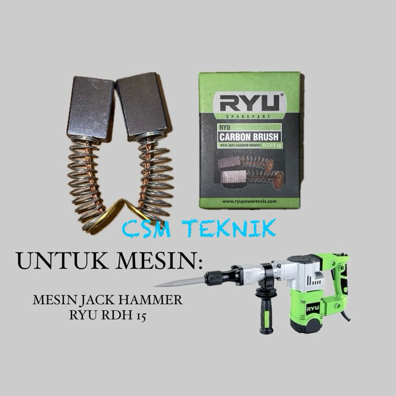 CARBON BRUSH ARANG MESIN JACK HAMMER RYU RDH15 ORIGINAL ARENG JACK HAMMER RYU RDH15 ORIGINAL