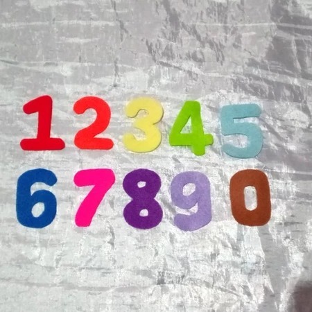 Pola ANGKA FLANEL Aplikasi Flanel warna warni