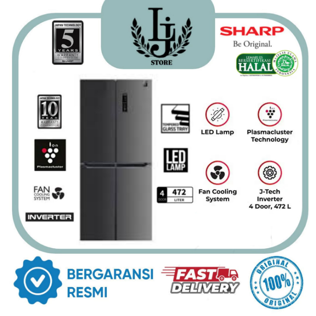 Kulkas Sharp Set By Side 4 Pintu SJIF 50PMDS Kulkas 4 Pintu Sharp Kulkas Side By Side