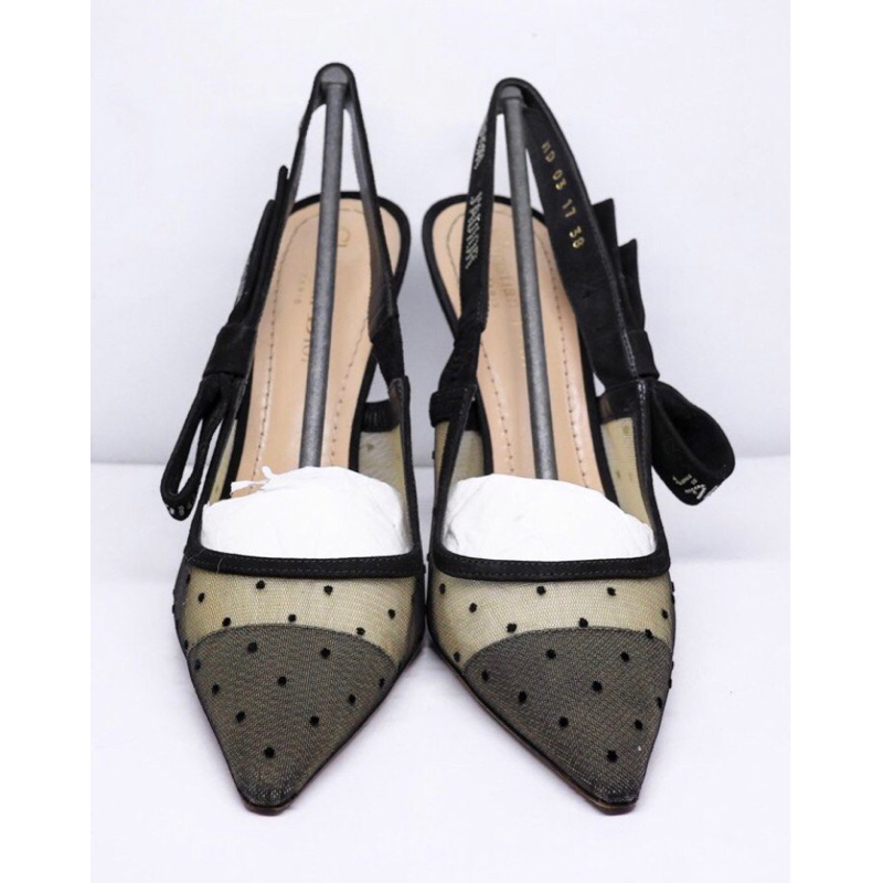 C Dior Mesh Crystal J'Adior Slingback Pumps Shoes