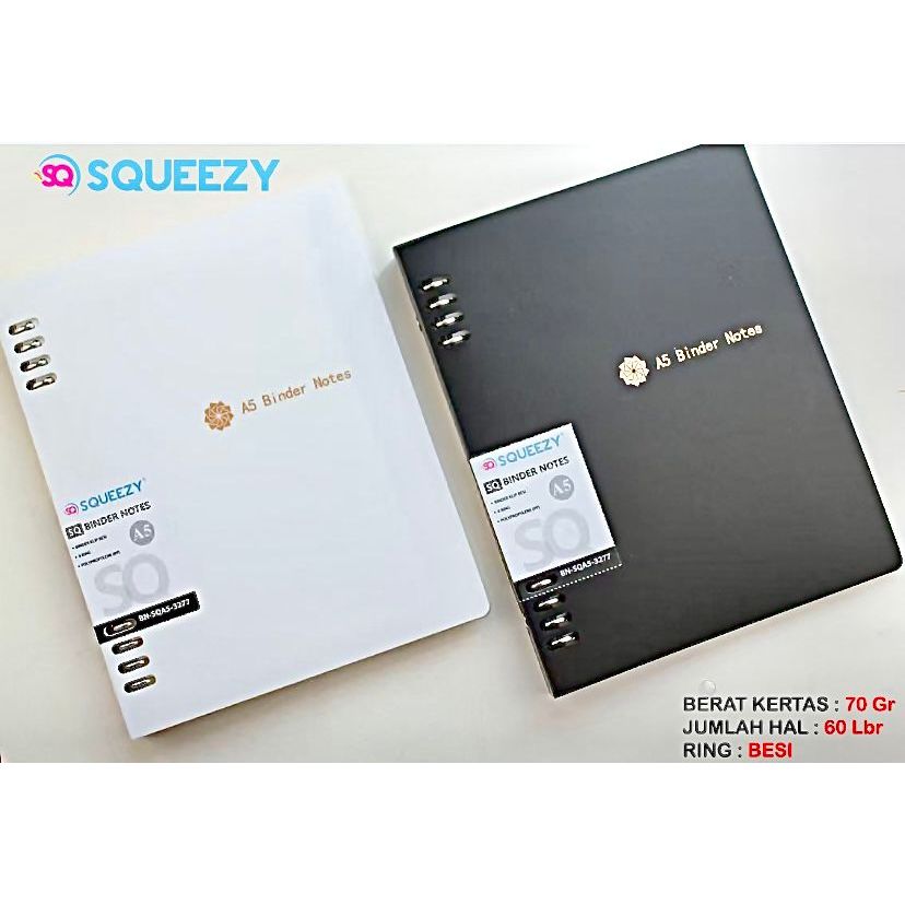 

Binder Notebook Squeezy A5 isi 60 Lembar / Notebook Binder Fancy Squeezy BN-SQA5-3277