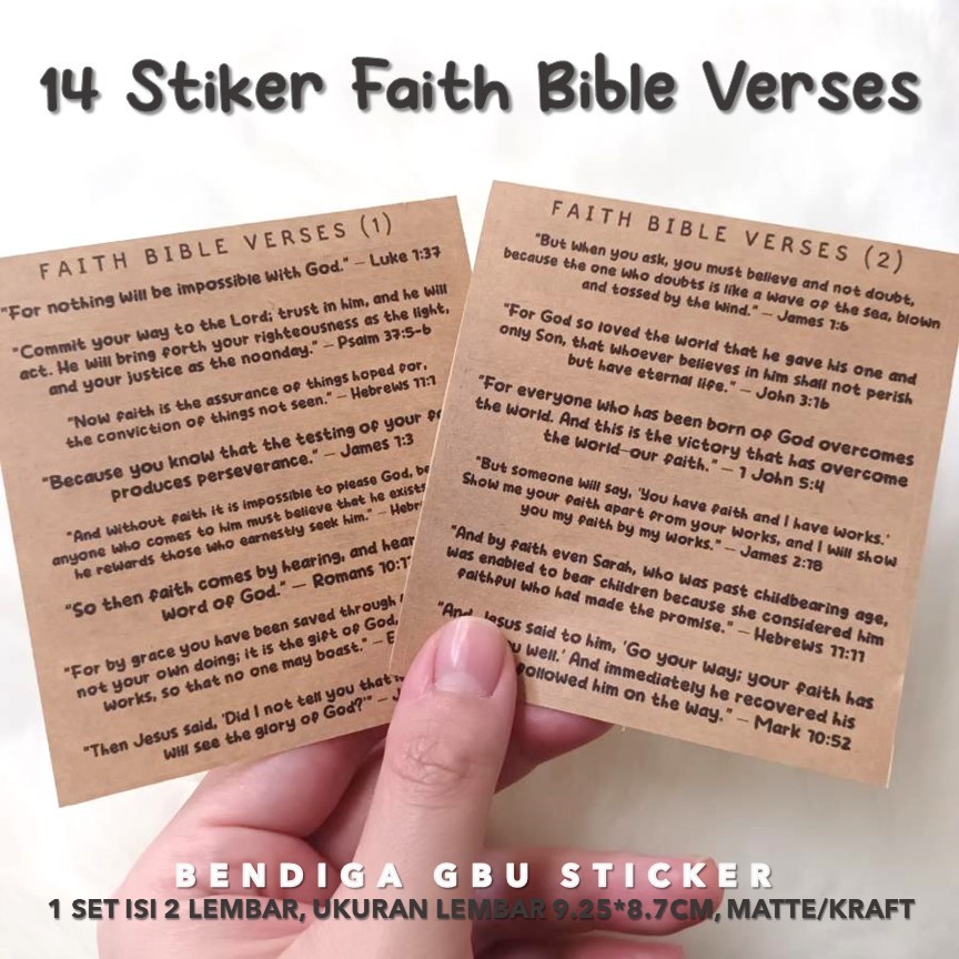 

ELSTUDIO BUJO STICKER 14 Stiker FAITH BIBLE VERSES STICKER