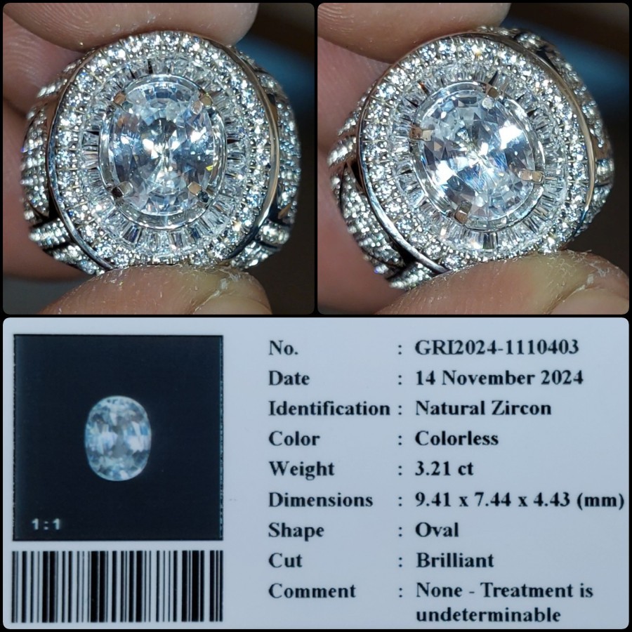 Natural Zircon Colorless Crystal Clean Good Luster Gems Batu Permata Bening Asli Memo GRI Lab