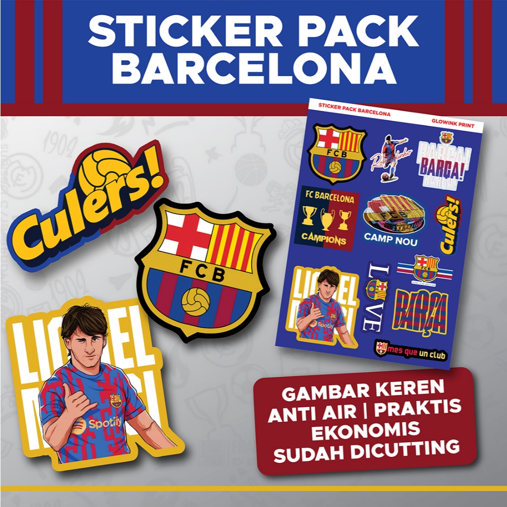 

Sticker Pack Barcelona, Sticker Barca, Sticker Motor, Mobil, Anti Air