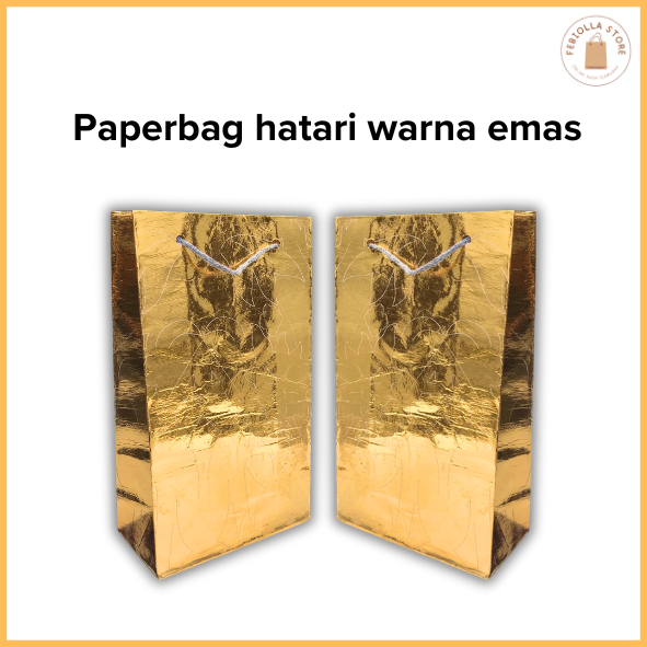 

Paper Bag Wafer Kado Emas Glosy Murah 15x25