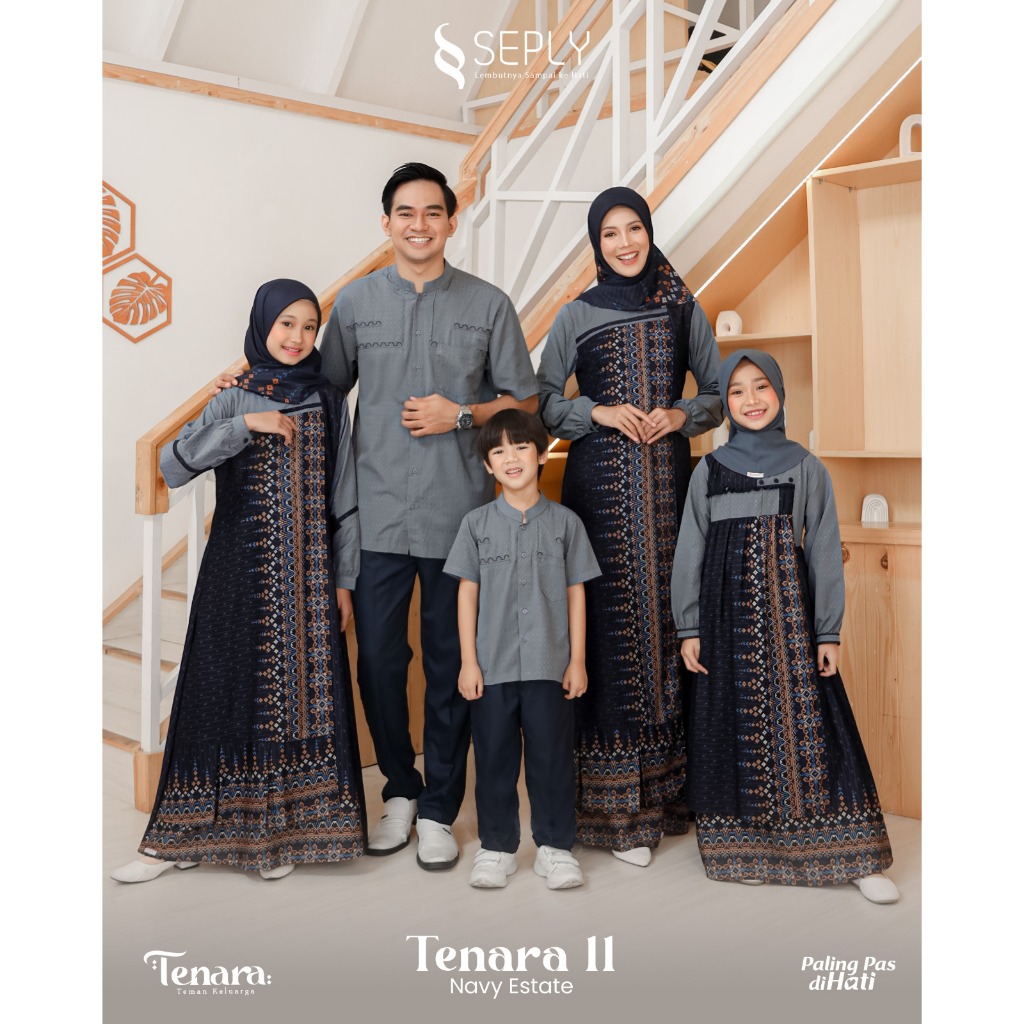 SARIMBIT SEPLY TERBARU 2025 TENARA 11 NAVY ESTATE ETHICA// BAJU PAKAIAN SERAGAM KELUARGA HARI RAYA L
