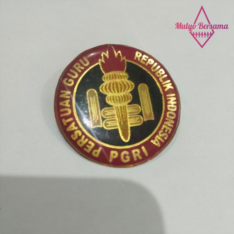 Pin Bros Logo PGRI Pin PGRI Model Bulat - Mulyo Bersama