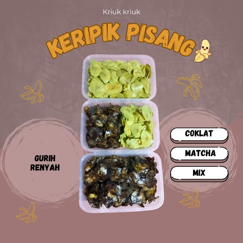 

(Termurah) keripik pisang coklat dan matcha enak renyah
