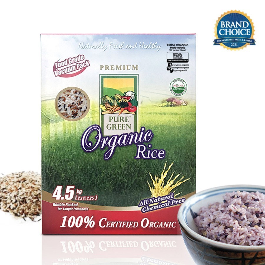 

PAKET 2 - PureGreen Organic Rice Beras Organik Multi Ethnic 4.5 kg x 2 pc