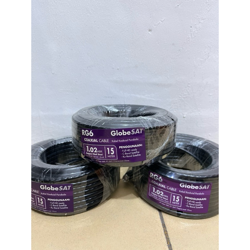 Kabel Parabola Globesat 15 Meter / Kabel colokan antena TV Digital