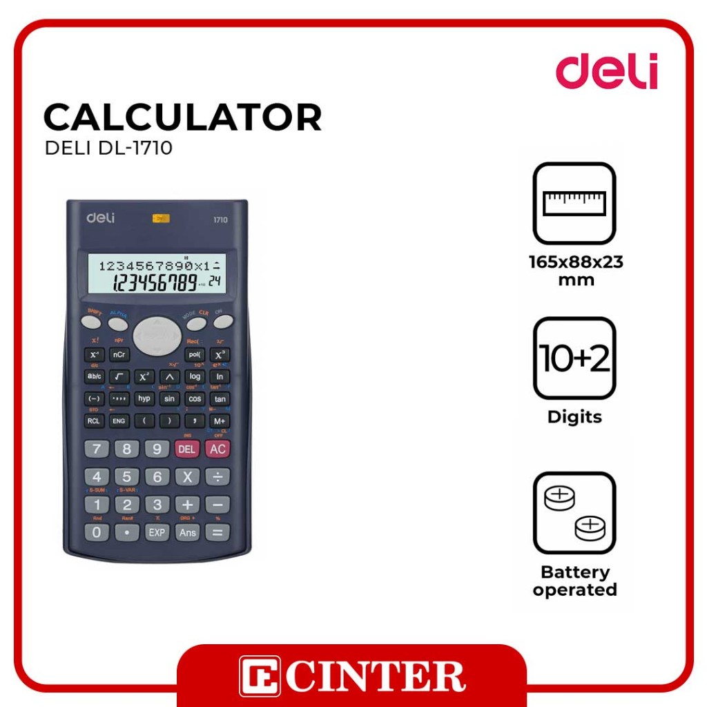 

DELI - CALCULATOR / KALKULATOR / ALAT HITUNG SEKOLAH SCIENTIFIC DL 1710 DARK BLUE