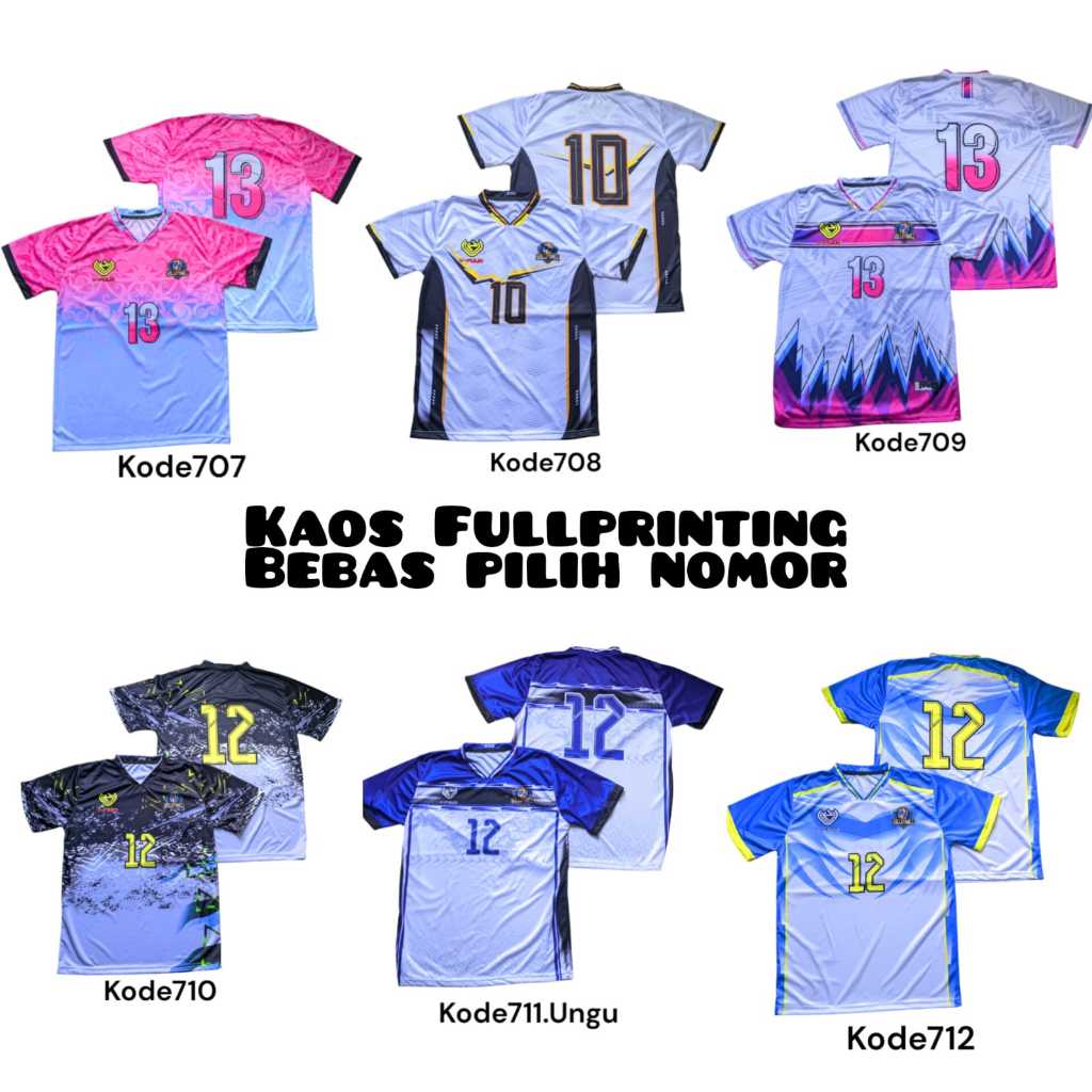 Jersey voli kaos volly atasan olahraga fullprinting random nomor 1-12 putra putri terbaru