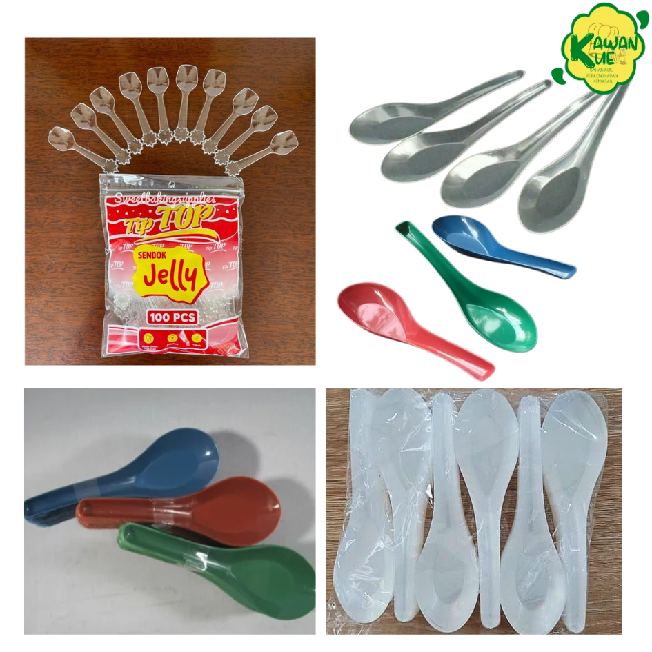 Sendok Bebek Bening/Sendok Bebek Warna Warni /Sendok Jelly Tiptop