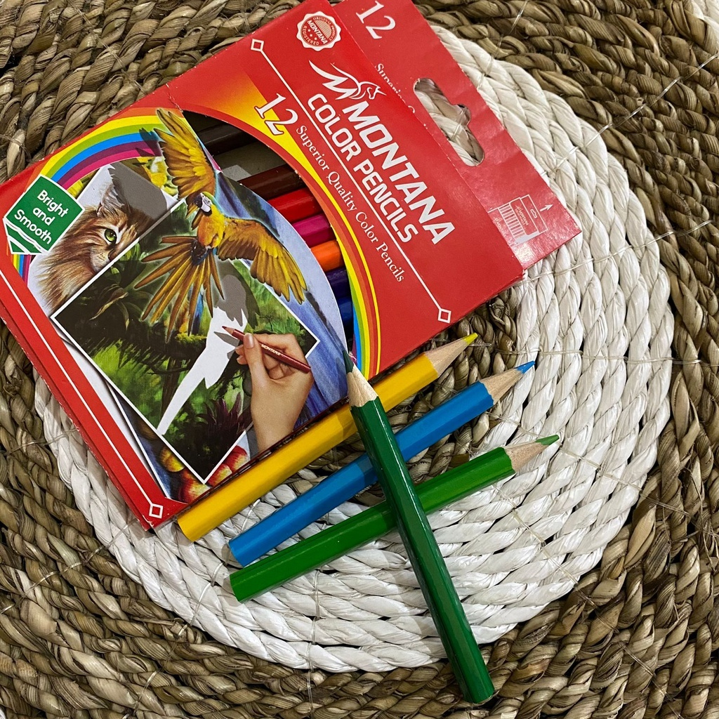 

Pensil Warna Milton / Montana Kecil 12 Warna Murah Alat Menggambar / Gambar