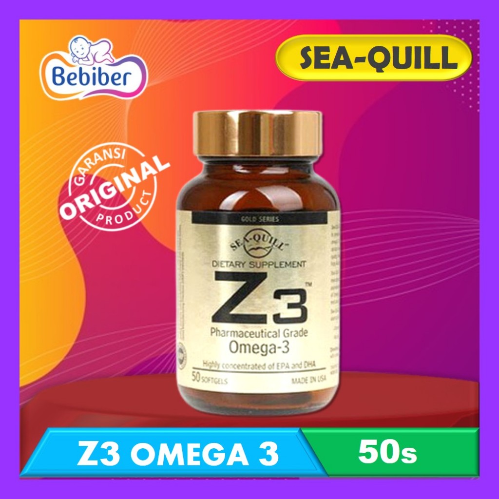 Sea-Quill Z3 Omega 3 Isi 50s - Sea Quill - Seaquill Omega 3 - Vitamin Kolesterol Jantung - Bebiber