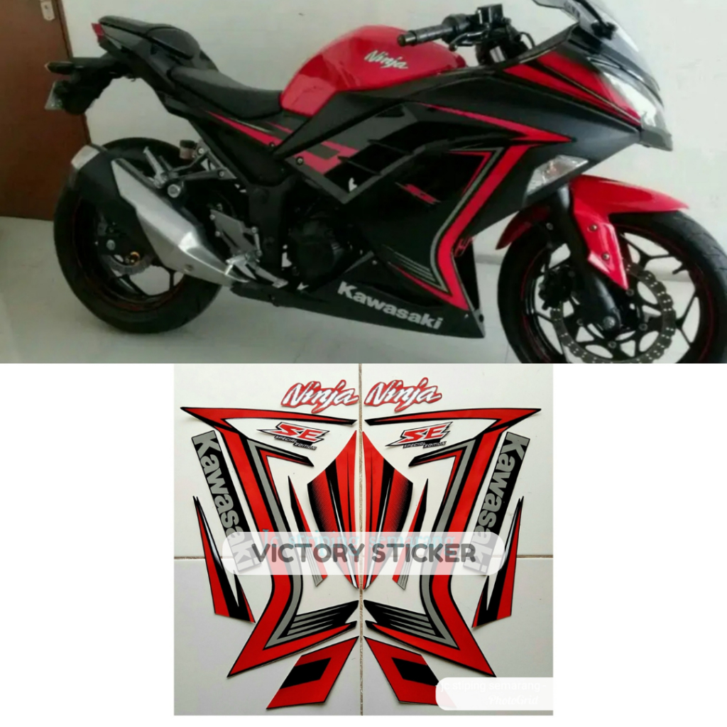 Striping NINJA 250 fi SE merah hitam