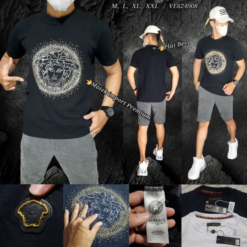 New kaos pria baju cowok VE624008 kaos unusex versace import Premium high quality best seller Motif 