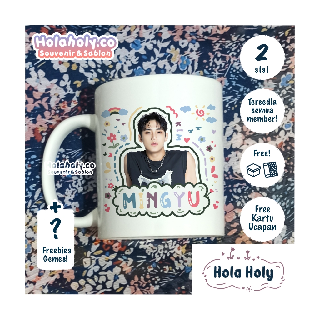 Mug MINGYU Gelas SEVENTEEN Kpop Custom Ucapan Hampers kpop Kado Hadiah Ultah Graduation [COD][READY]