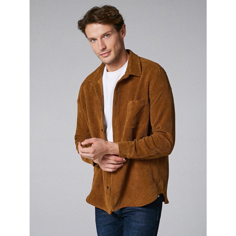 Kemeja Uniqlo Corduroy Lengan Panjang Kemeja Pria Hem Pria Kemeja Branded Kemeja Kasual Kemeja Forma