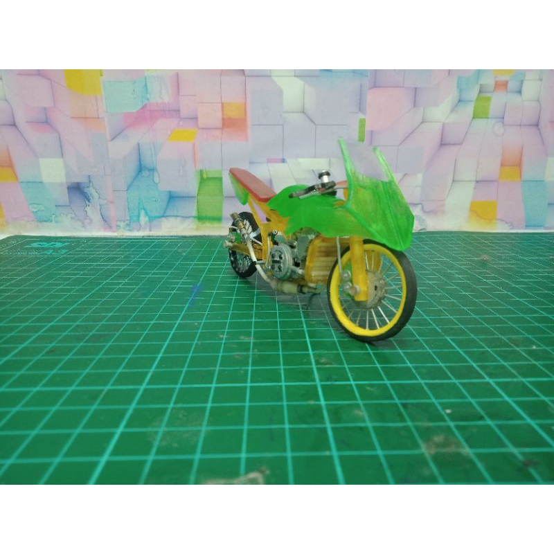 miniatur motor drag ninja dari korek gas