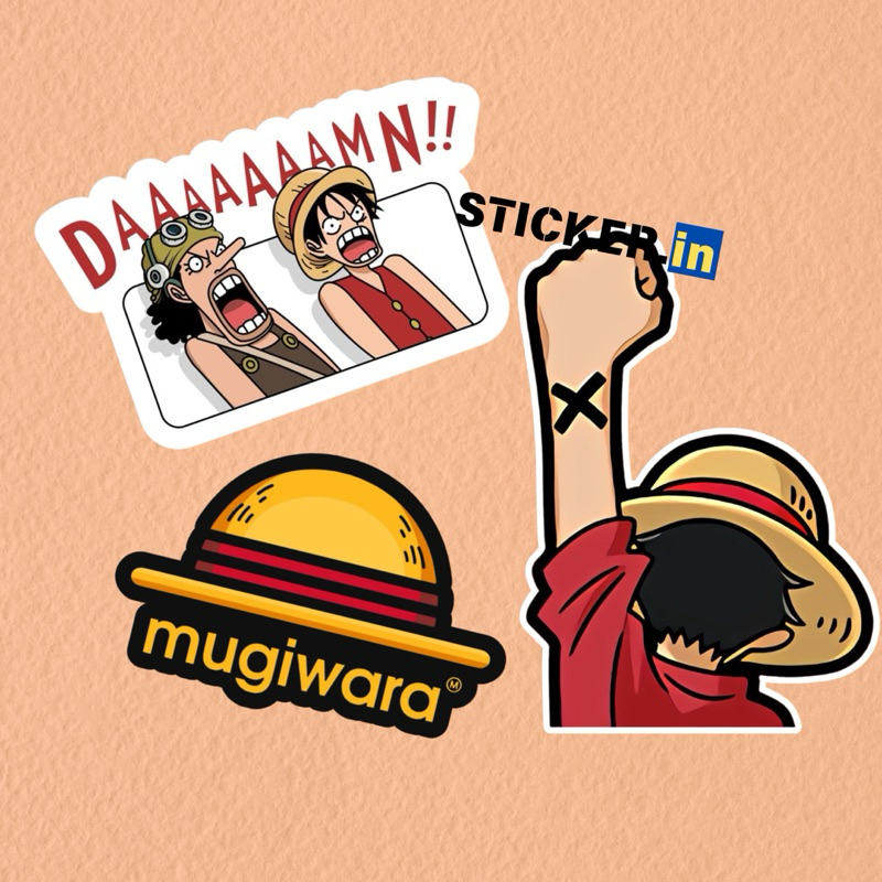 

Stiker Vinyl Karakter One Piece Luffy Mugiwara Usop Sticker Vinyl Glossy Die Cut