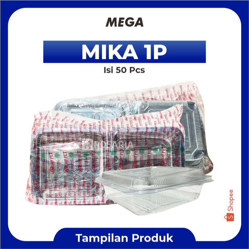 MIKA 1P MEGA Plastik Kemasan Makanan Kotak Nasi Snack Jajan Food Grade