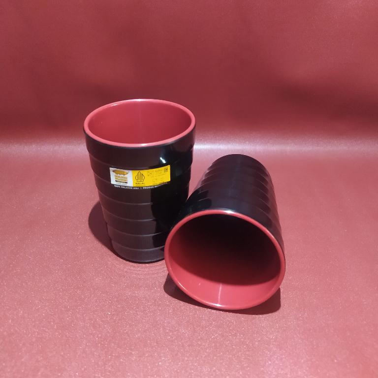 Gelas/Cangkir Melamin Golden Dragon (Original) B-03A1 Merah-Hitam Satuan