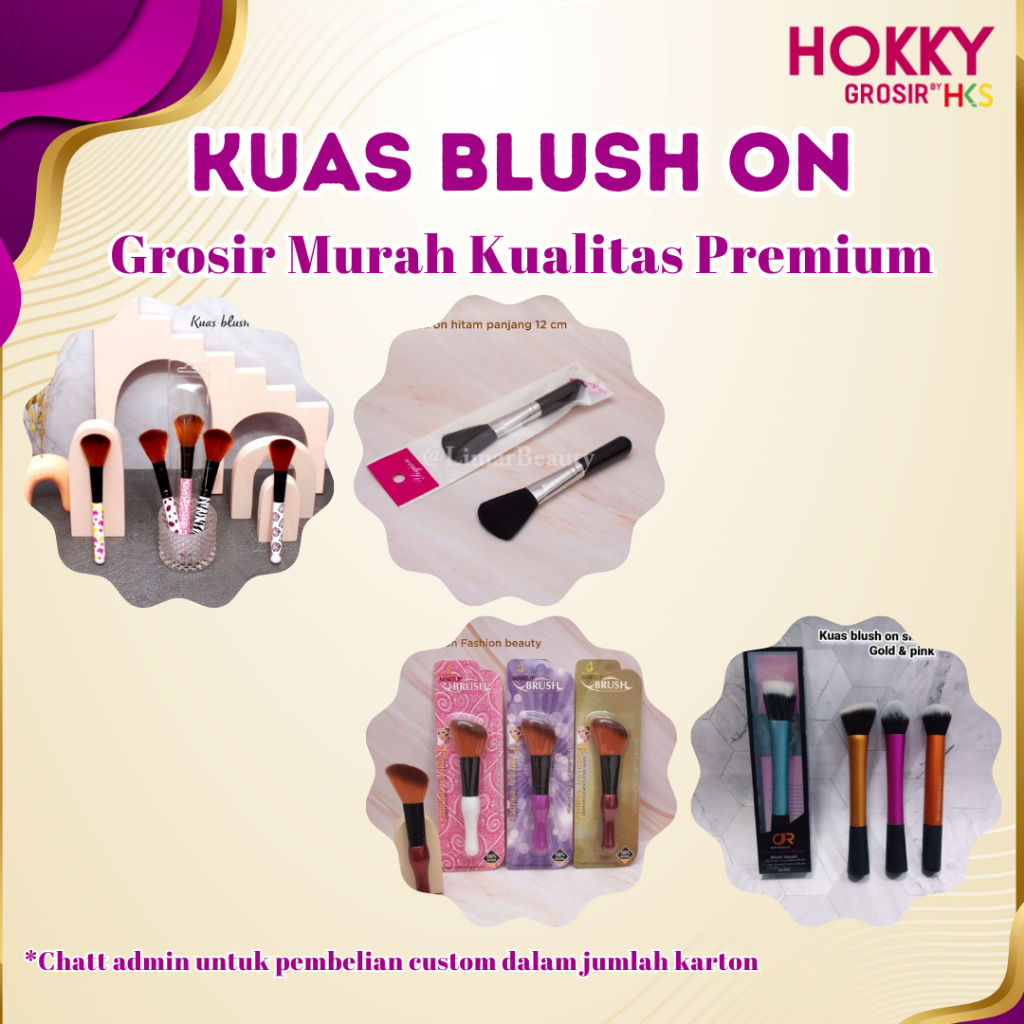 (GROSIR 1 LUSIN) Kuas Blush On Gagang Lengkap Murah Premium