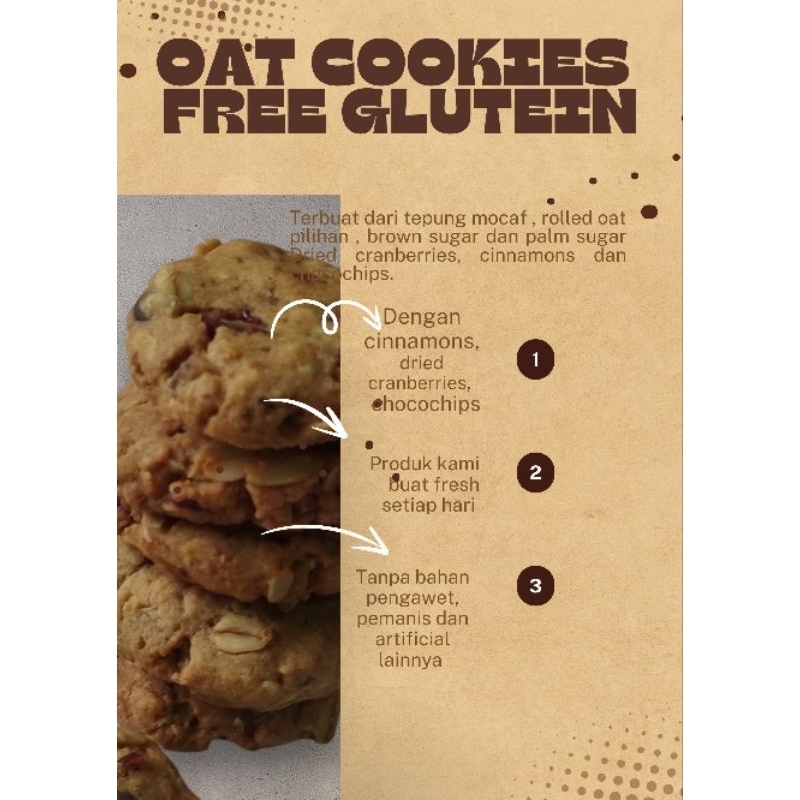 

oat cookies free gluten cinnamons dan cranberries