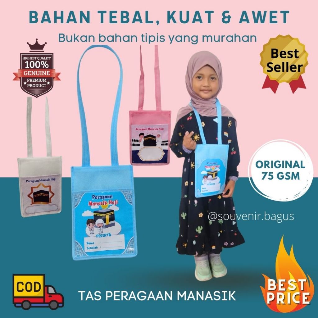 

Tas Manasik Haji Anak Kantong Batu Kerikil Haji TK RA SD souvenir umroh