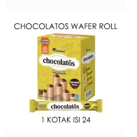 

Chocolatos Wafer Roll Water 1 Kotak Isi 24