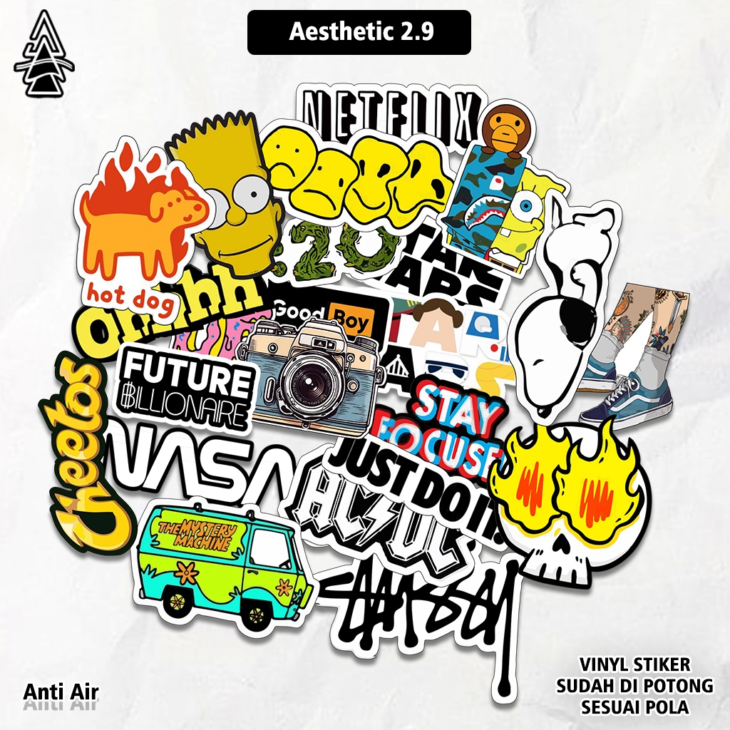 

22pcs Stiker Pack Hypebeast Aesthetic Anti Air - Cocok Ditempel Di Helm, Case hp, Laptop