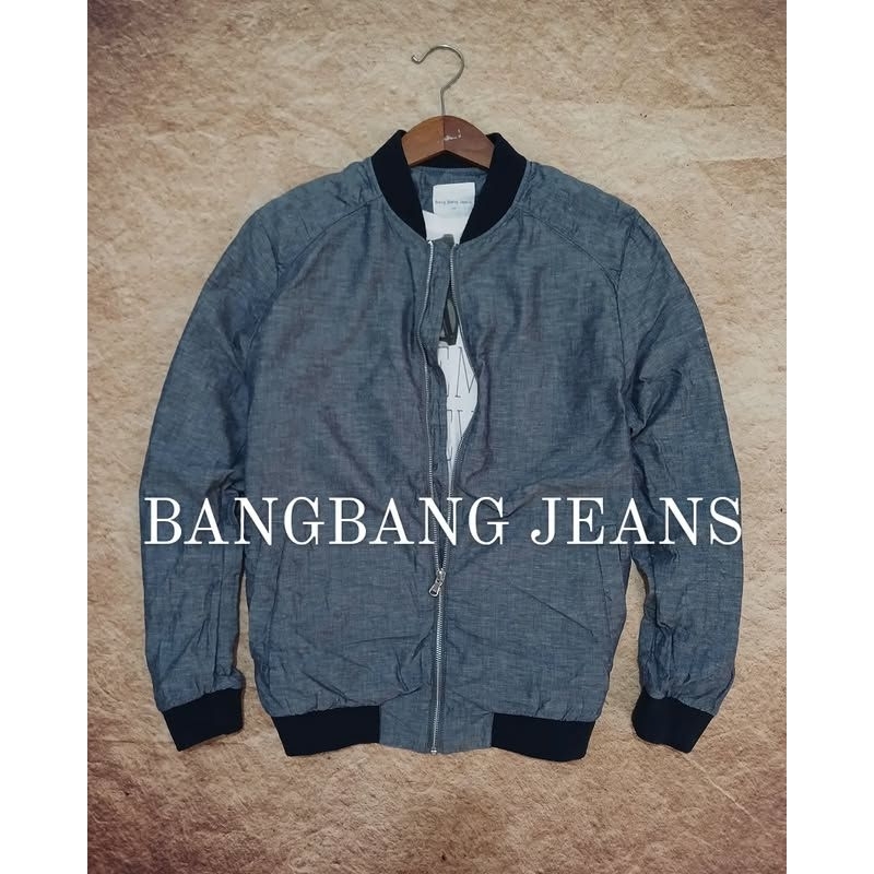 jaket bangbang jeans bahan katun denim simple bekas second preloved