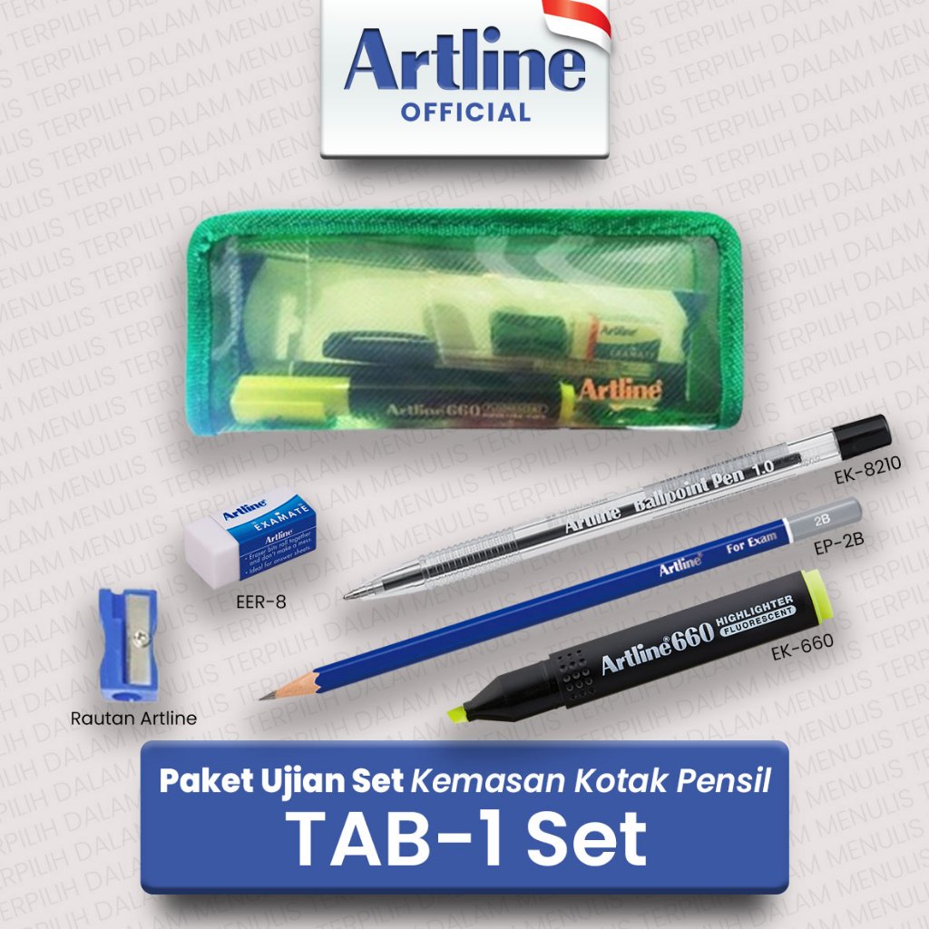 

(LIVE) ARTLINE Paket Ujian Set Kemasan Kotak Pensil TAB-1 SET (2)