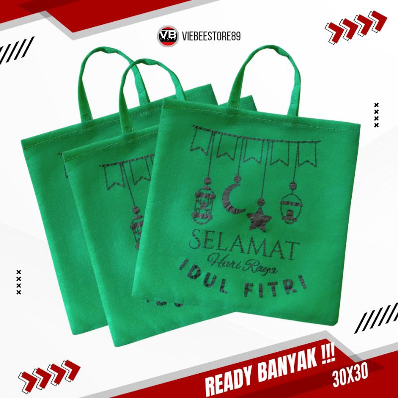 

Tas Lebaran Kekinian Murah Meriah Bahan Kuat Free Sablon Desain Hari Raya Idul Fitri Goodiebag Parcel Marhaban Ya Ramadhan Medium Size 30.30