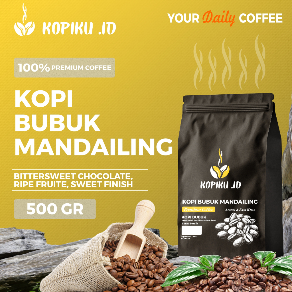 

Kopiku.id - Bubuk kopi Mandailing Kacang Kopi Premium 500gr