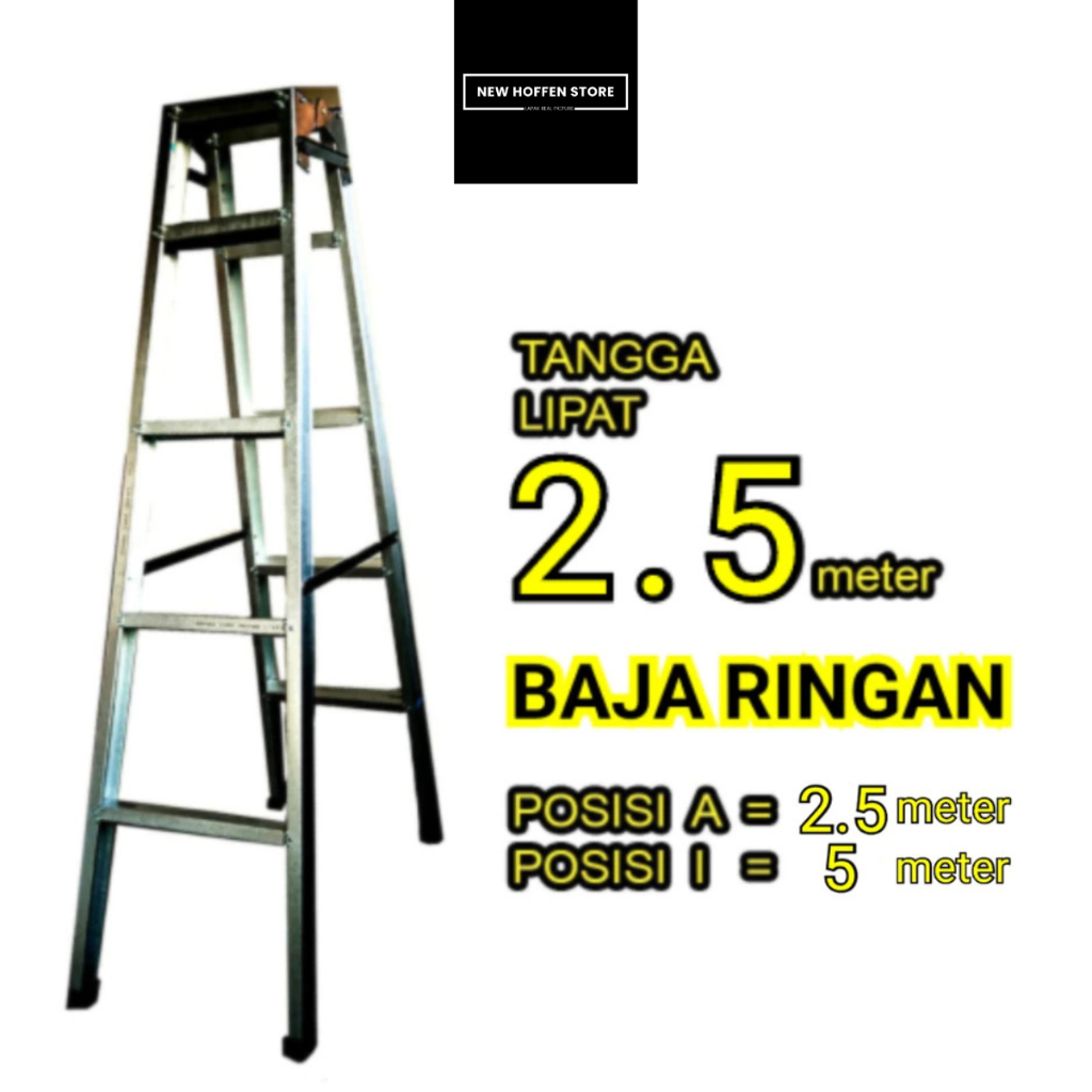 Tangga Lipat Baja Ringan 2.5 Meter Lurus 5 Meter