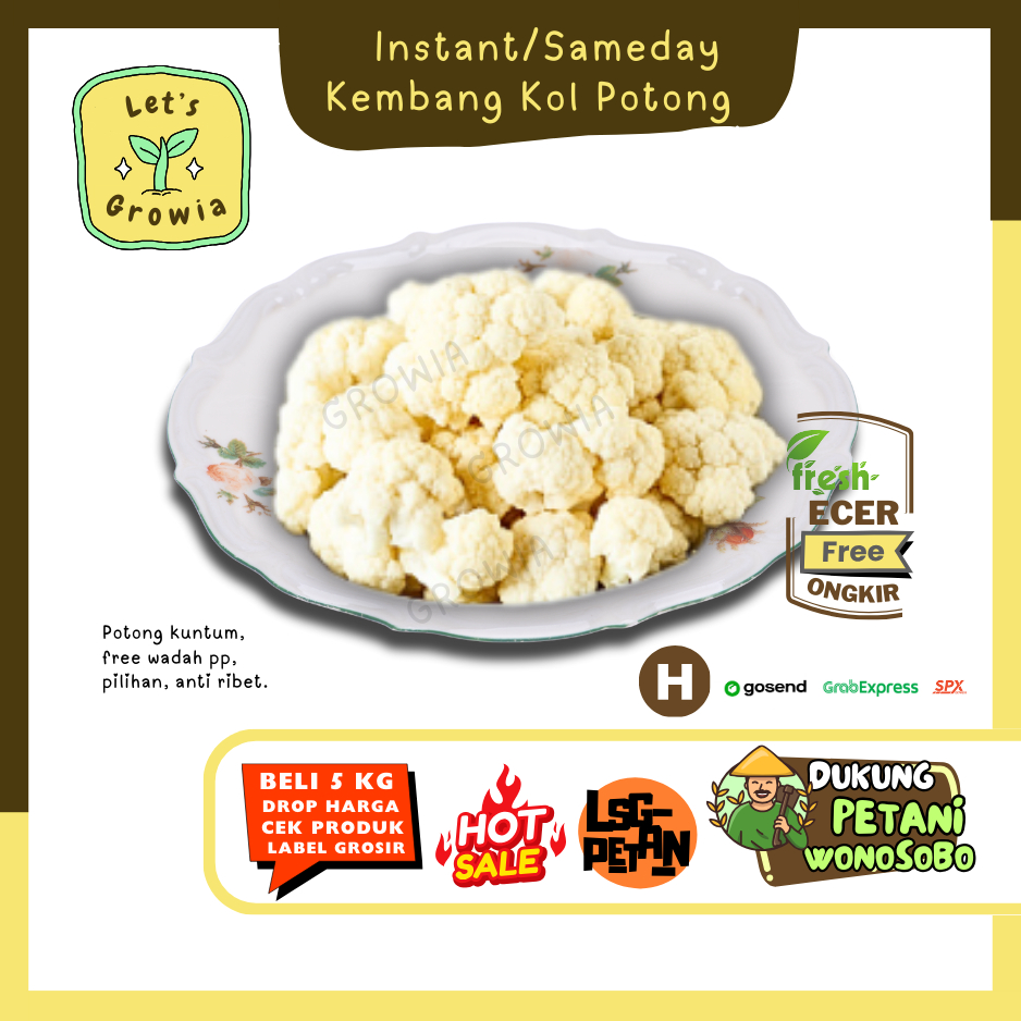 

Growia || Kembang Kol Potong -- Hasil Petani Langsung Ecer (H)