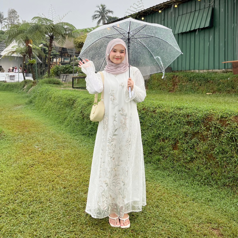 Aluna Dress/Dress Brukat Lebaran/Dress Hari raya/Dress Kondangan/Dress Wisuda/Dress Brukat Kekinian/