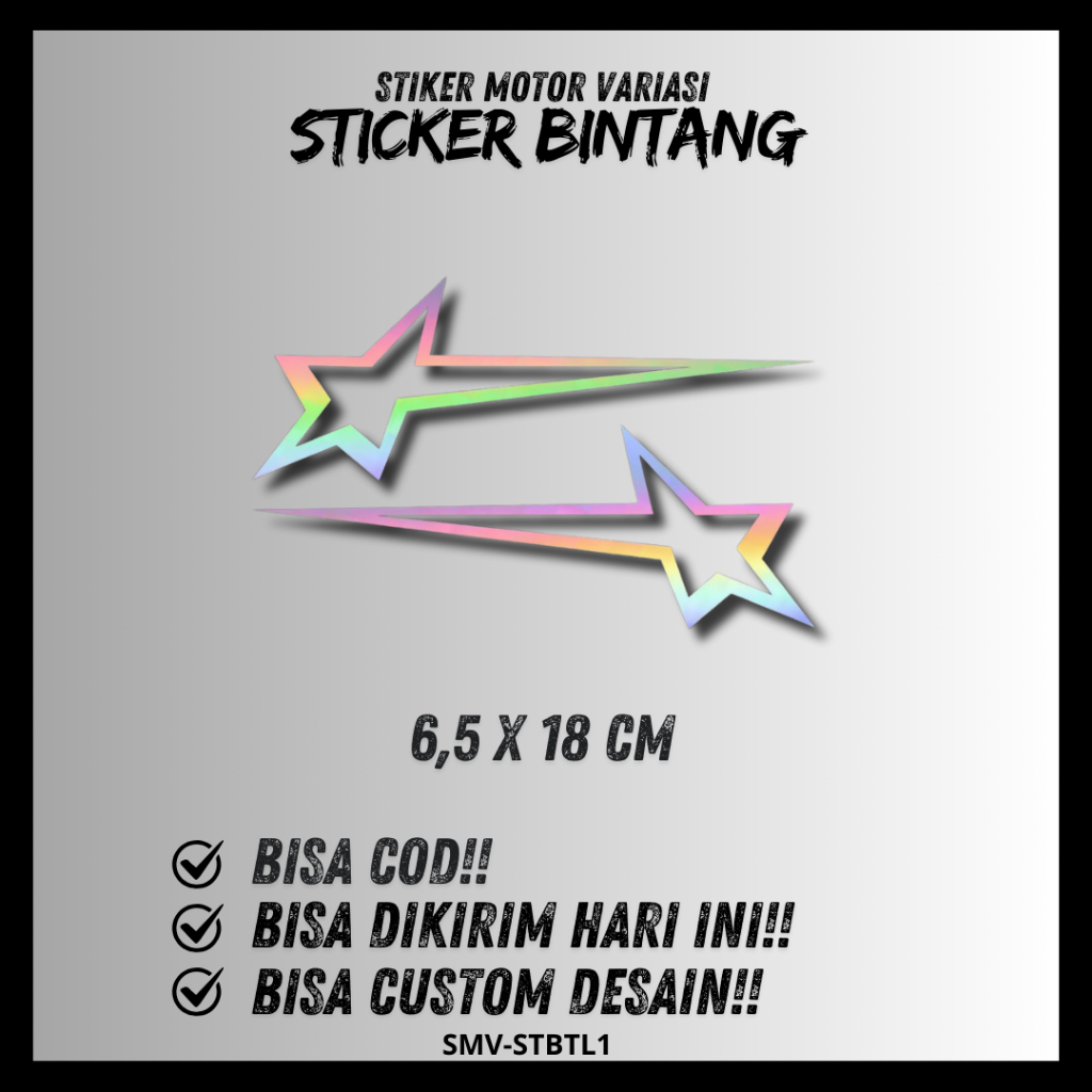 Sticker Motor Cutting Variasi BINTANG Aerox Vario Beat Scoopy Stiker Helm Kekinian Bintang Lancip