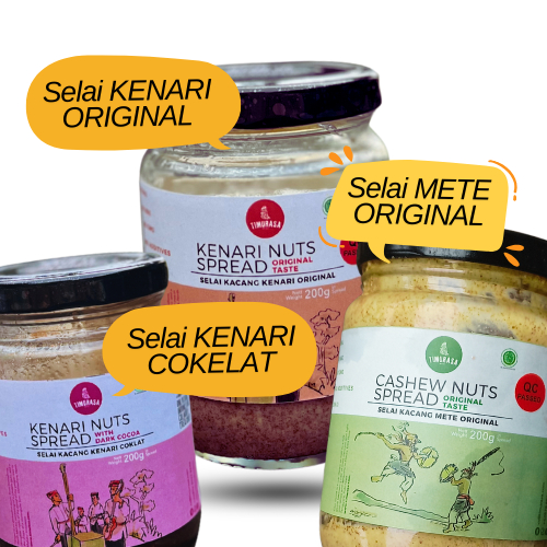 

PAHE SYUR Timurasa : Selai Kacang Kenari Cokelat dan Original- Selai Mete Original